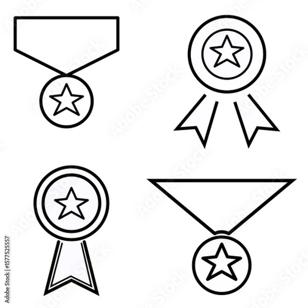 Obraz minimalist award line icon with transparent background