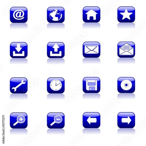 Fototapeta Set Icone Blu