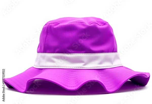 Obraz A vibrant purple bucket hat, isolated on a pure white background,  object,  bucket hat