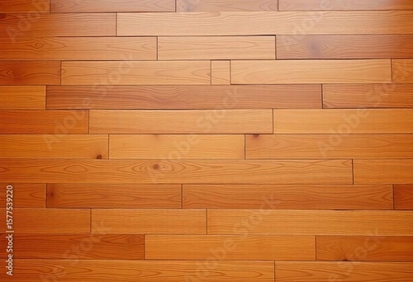 Obraz Horizontal parquet wood floor, rich brown tones, subtle grain variations,  surface,  flooring