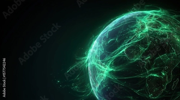 Fototapeta Global connectivity insights through digital visualization technology