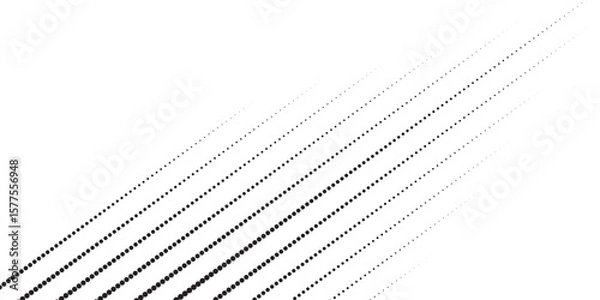 Obraz Set of halftone dots gradient pattern texture isolated on white background. Straight dotted spots using halftone circle dot raster texture. Vector blot half tone collection.