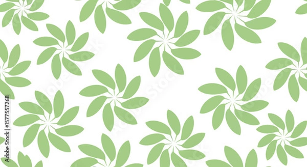 Fototapeta Green Leaf Flower Pattern Elegant floral design ideal for backgrounds, textiles, and graphic projects with natural, calming aesthetics.