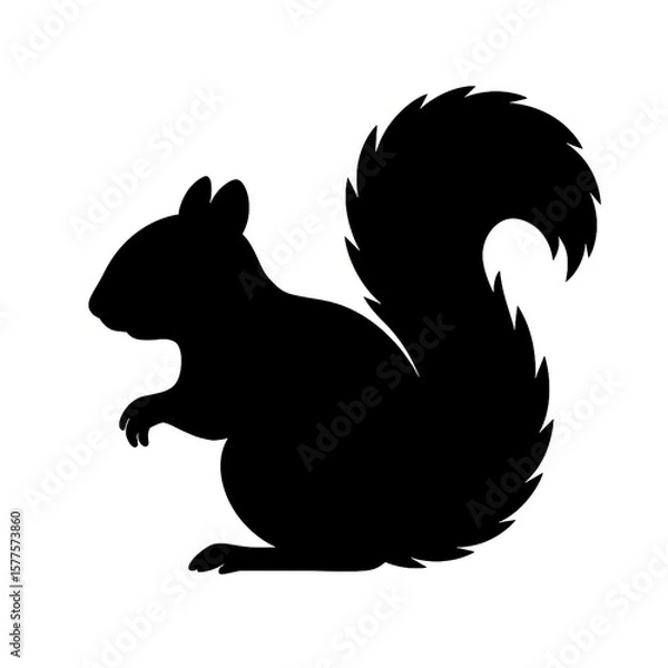Fototapeta silhouette of a squirrel
