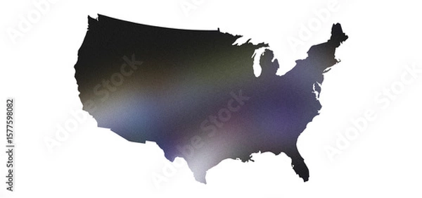 Fototapeta USA map with states isolated on a white background. United States of America map isolated or transparent png. 