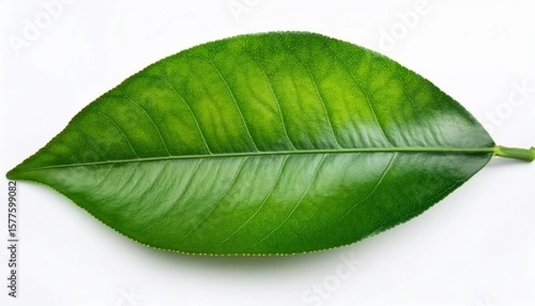 Fototapeta green from the leaves of a lemon on a white background