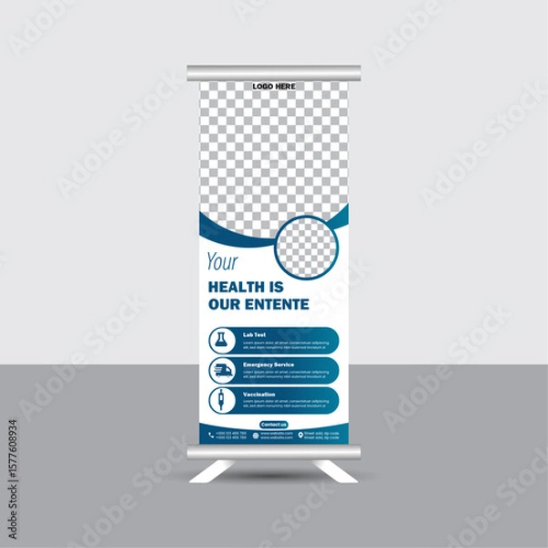 Obraz Creative and clean Roll up banner design.