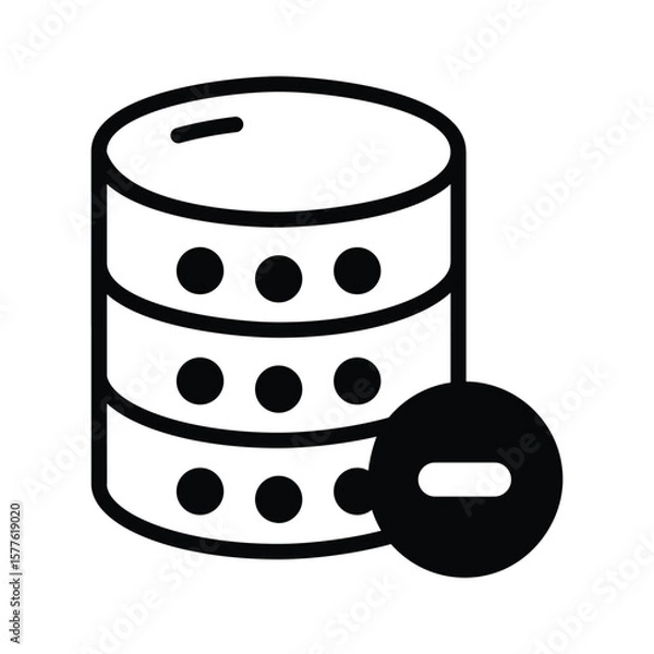 Fototapeta Ready to use glyph icon of remove database function