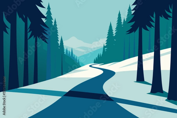 Obraz winter road in the mountains