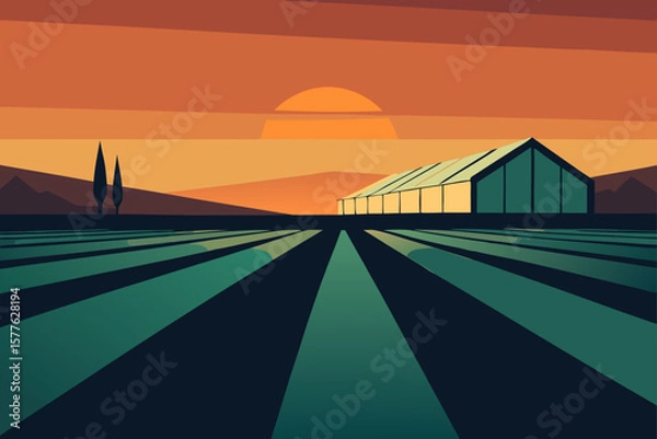 Obraz sunset over the river