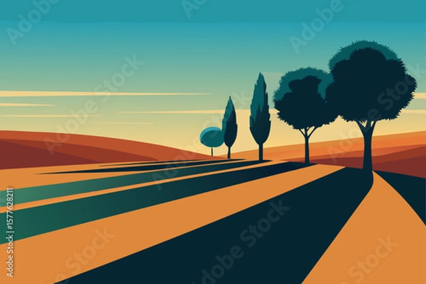 Obraz landscape with trees and sky