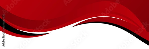 Obraz Vector red line background curve element with white space for text and message design, overlapping layers, vector