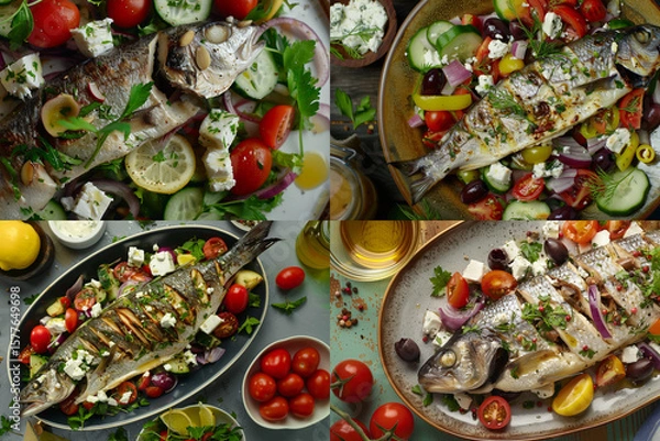 Obraz fish and vegetables