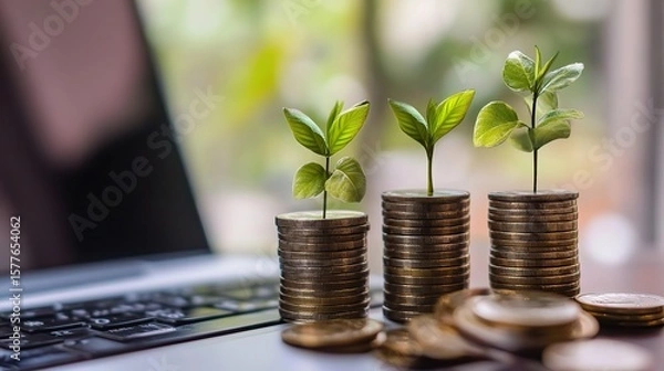 Obraz Monthly Investment Goal Tracker, desktop planner with milestones