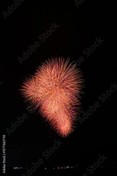 Fototapeta 夏の夜空に咲く大輪の花火