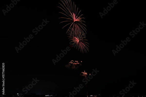 Fototapeta 夏の夜空に咲く大輪の花火