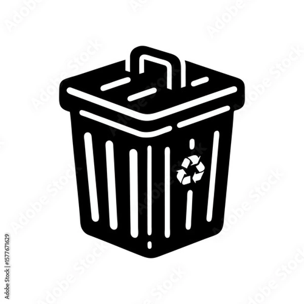 Obraz recycling bin vector logo icon	