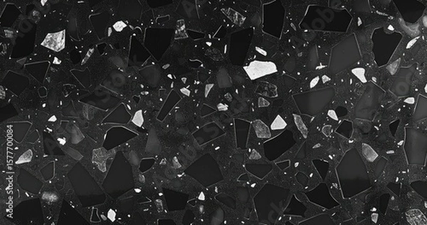Fototapeta Monochrome Terrazzo Mosaic Stone Texture