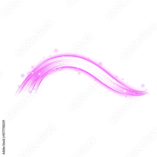 Fototapeta Pink light line , high speed curve light effect, glowing, shimmering