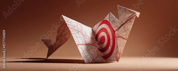 Fototapeta Strategic plan objectives align with this creative paper art showcasing map design