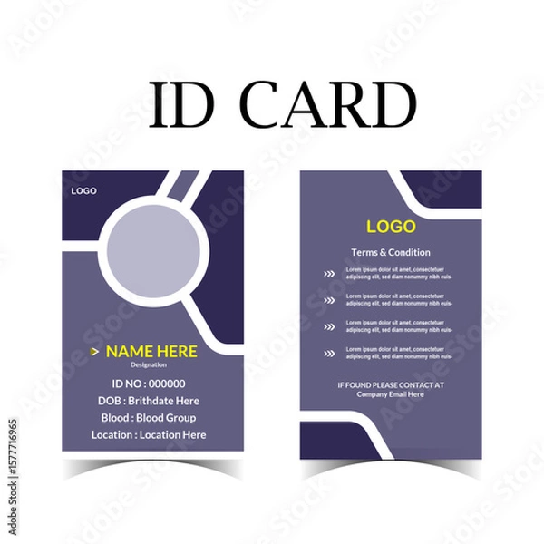 Obraz Title: Id Card Design Template File