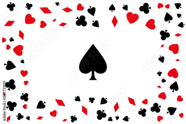 Fototapeta Poker concept frame with ace of spades in the center
