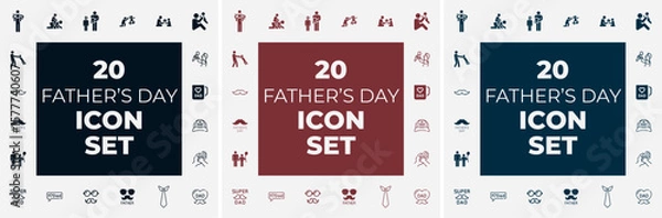 Obraz Father's day icons set