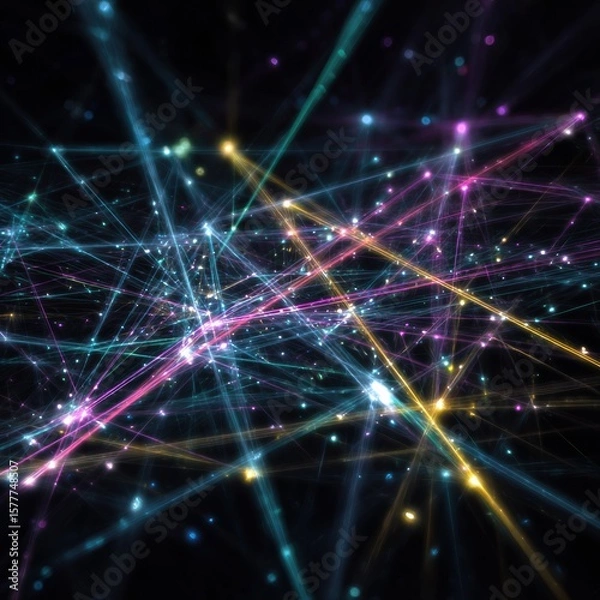 Obraz Vibrant geometric lines and shapes create a dynamic visual experience.