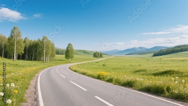 Obraz Lonely Road Through Wild Landscape