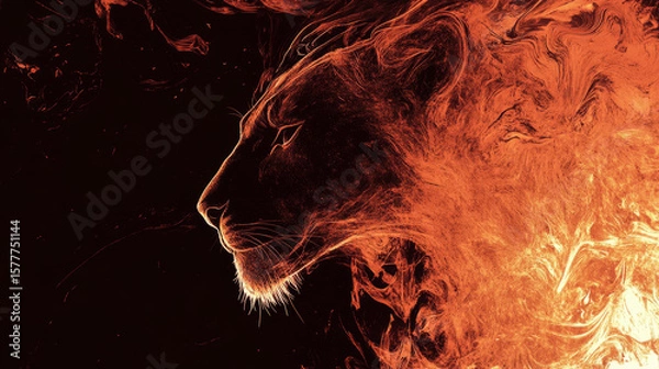 Fototapeta Lion for graphic work. Lion abstract art background.Animal backdrop wallpaper