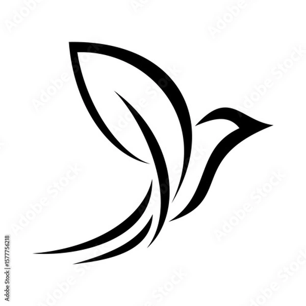 Obraz leaf bird logo vector