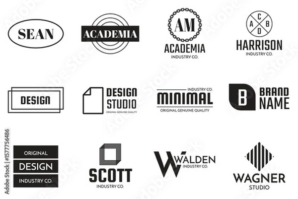 Obraz Studio Logos bundle, vector Logo, Filming Logos bundle, Photo studio Logos
