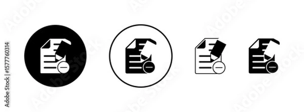 Obraz Document note delete vector illustration.