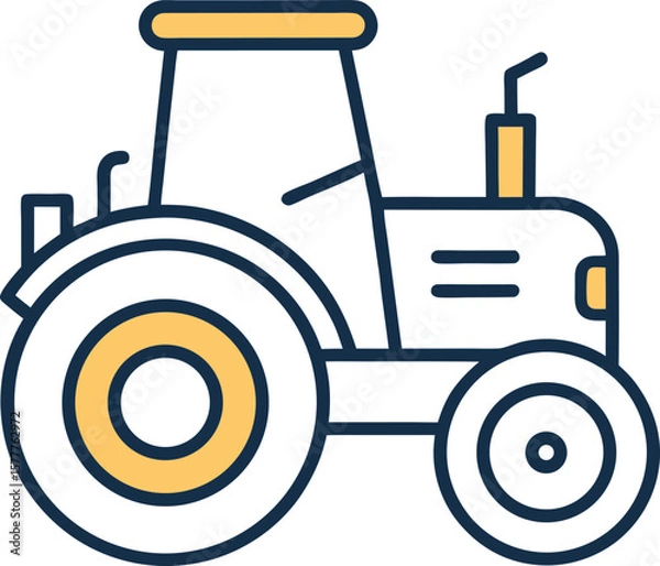 Obraz  farm tractor simple line icon