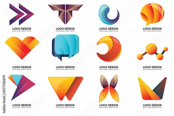 Obraz Modern Shapes Logo's , Tech Logo's , Unique Logo's.