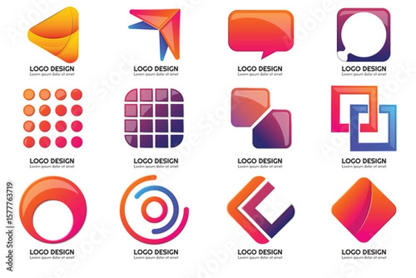 Obraz Modern Shapes Logo's , Tech Logo's , Unique Logo's.