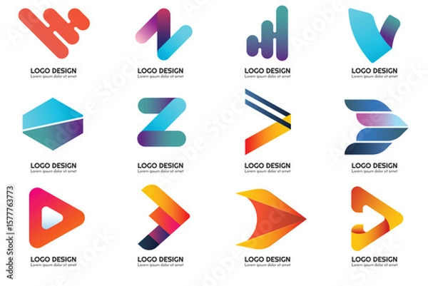 Obraz Modern Shapes Logo's , Tech Logo's , Unique Logo's.