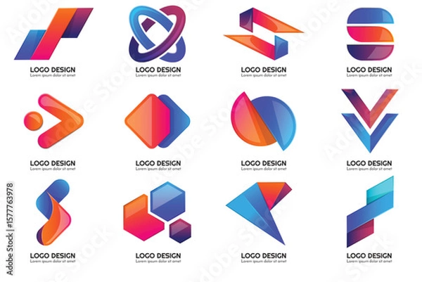 Obraz Modern Shapes Logo's , Tech Logo's , Unique Logo's.