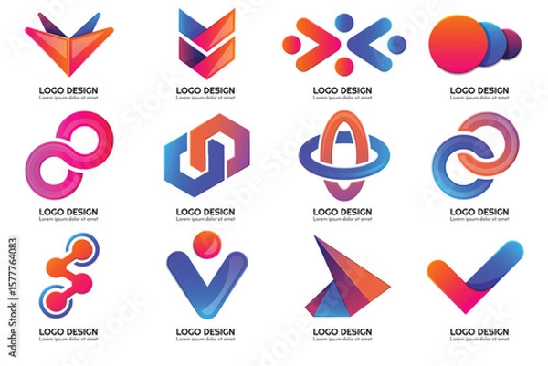 Obraz Modern Shapes Logo's , Tech Logo's , Unique Logo's.