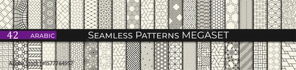 Obraz seamless geometric arabic pattern set, islamic background 