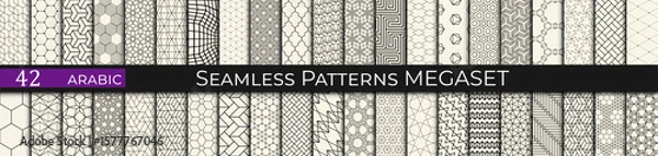 Obraz seamless geometric arabic pattern set, islamic background 