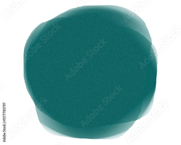 Fototapeta Abstract teal textured circle shape with black and white background elements