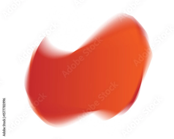 Fototapeta Abstract flowing organic shape with gradient colors on a red background