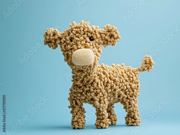 Fototapeta Soft Sculpture of a Cow Using Textured Yarn Materials