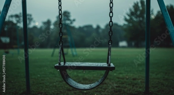 Obraz Lonely Swing Set in the Rain