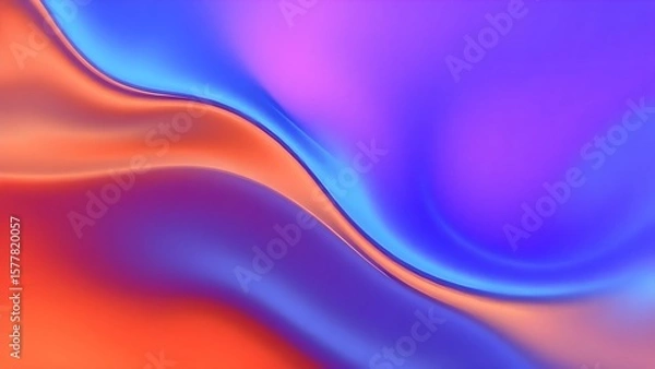 Fototapeta Vibrant abstract background with smooth flowing curves in orange, blue, and purple gradients. The fluid design creates a modern, futuristic, and visually soothing composition.