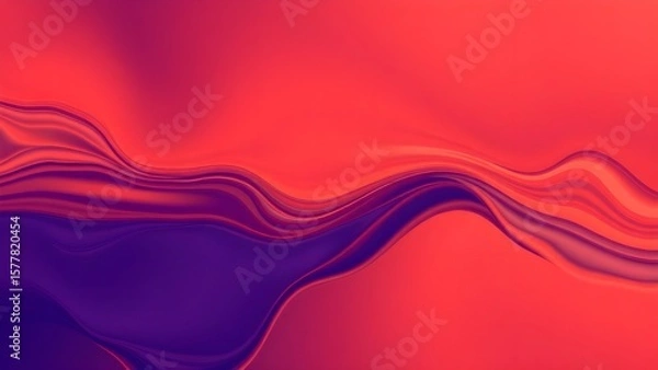 Fototapeta Vibrant abstract background with smooth flowing curves in orange, blue, and purple gradients. The fluid design creates a modern, futuristic, and visually soothing composition.