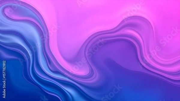 Fototapeta Vibrant abstract background with smooth flowing curves in orange, blue, and purple gradients. The fluid design creates a modern, futuristic, and visually soothing composition.