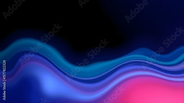 Fototapeta Vibrant abstract background with smooth flowing curves in orange, blue, and purple gradients. The fluid design creates a modern, futuristic, and visually soothing composition.