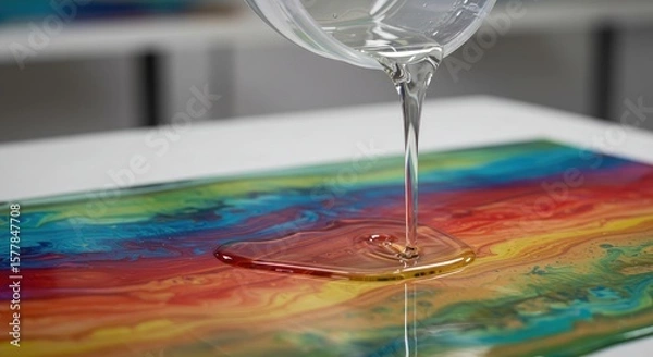 Obraz Colorful resin pour art creation